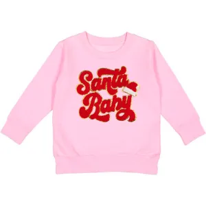 Sweet Wink Santa Baby Patch Sweatshirt - Pink