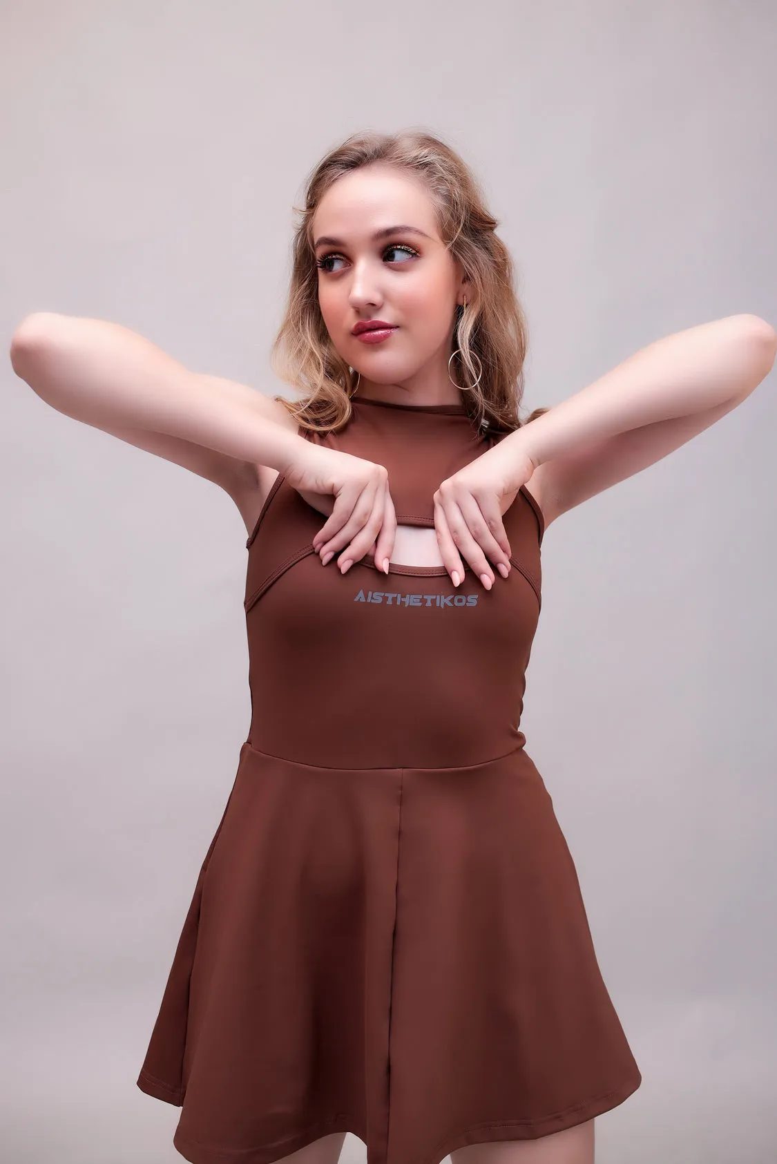 Swirl Tennis Skirt Dress for adventure and coffee run ( Lavender )