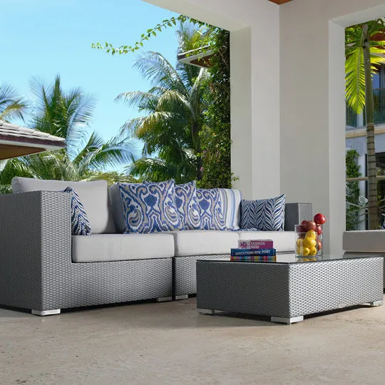 Tangier Rectangular Coffee Table with Glass