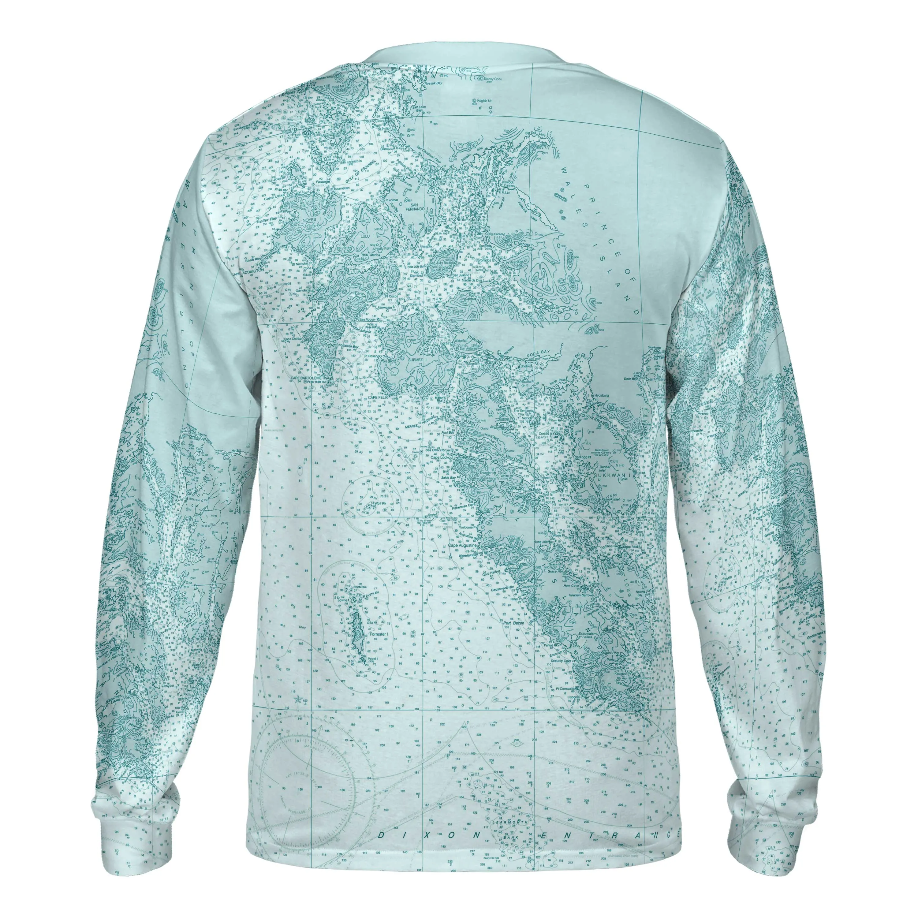 The Gulf of Esquibel to Dixon Entrance Seafoam Green Long Sleeve Tee