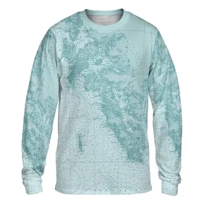 The Gulf of Esquibel to Dixon Entrance Seafoam Green Long Sleeve Tee