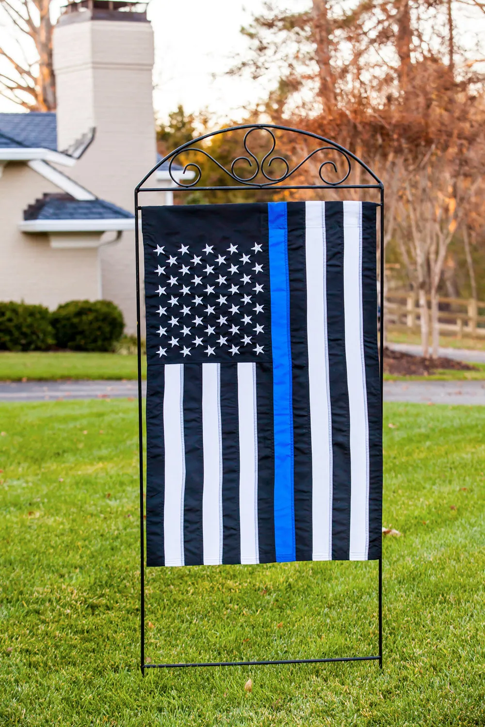 Thin Blue Line House Applique Flag,158687