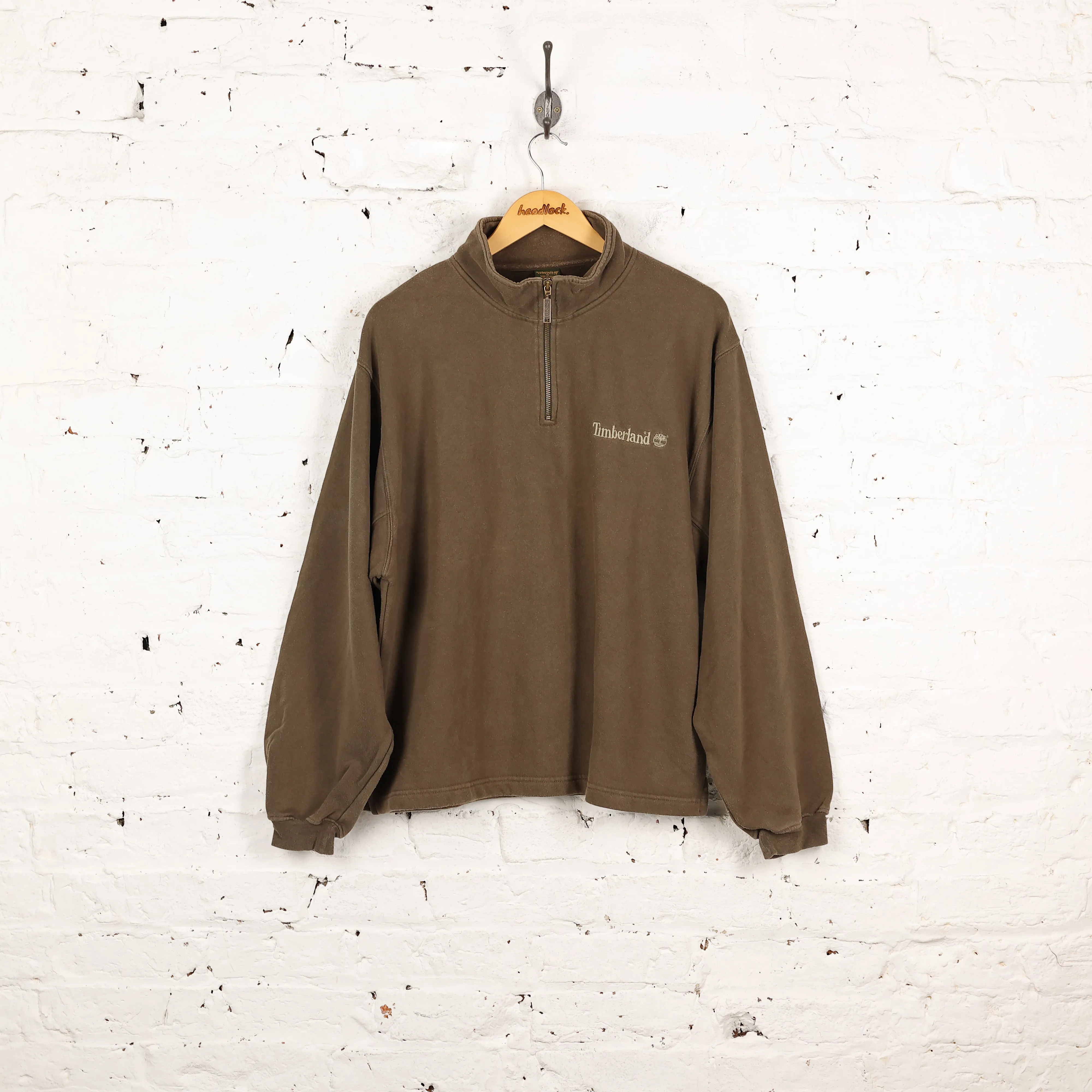 Timberland Weathergear 1/4 Zip Sweatshirt - Green - L