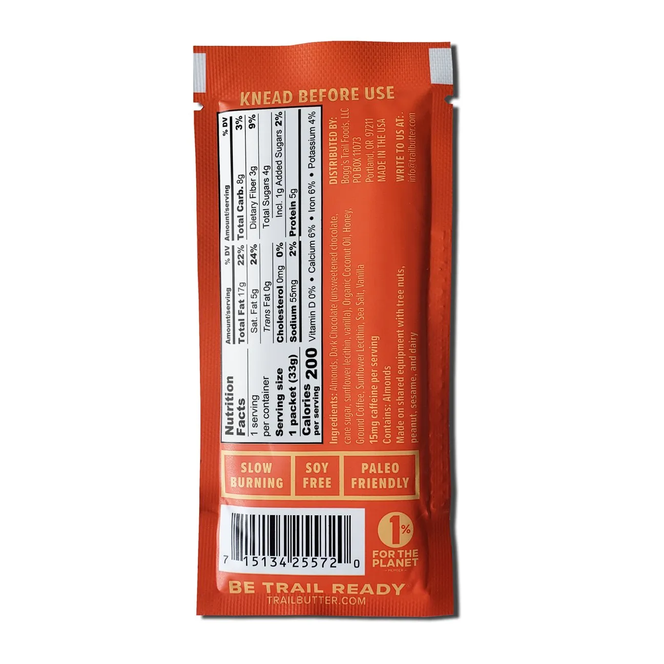 TRAIL BUTTER - Dark Chocolate & Coffee Nut Butter Blend (4pk)
