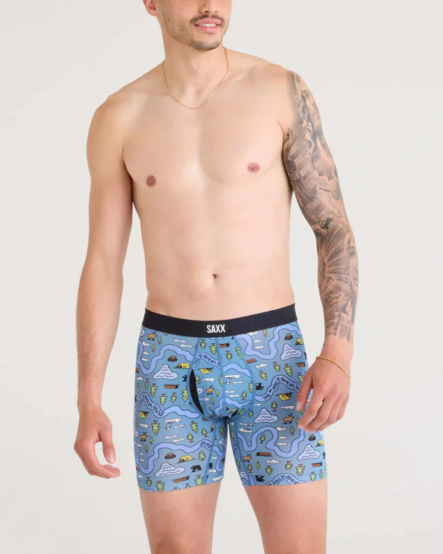 Vibe Xtra Soft Comfort Boxer Brief - Take The Trail-Slate