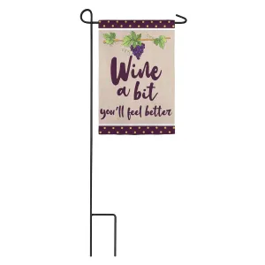 Wine A Bit Garden Linen Flag,14l9120bl