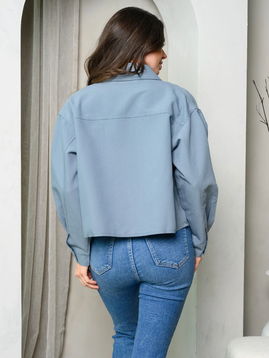 WOMEN'S BUTTON UP FRONT POCKETS JACKET