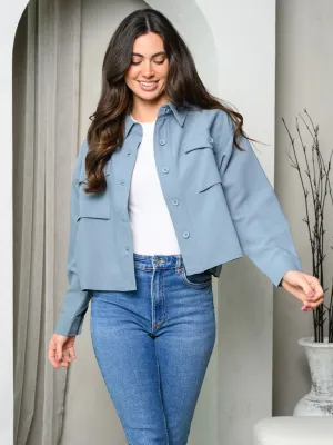 WOMEN'S BUTTON UP FRONT POCKETS JACKET