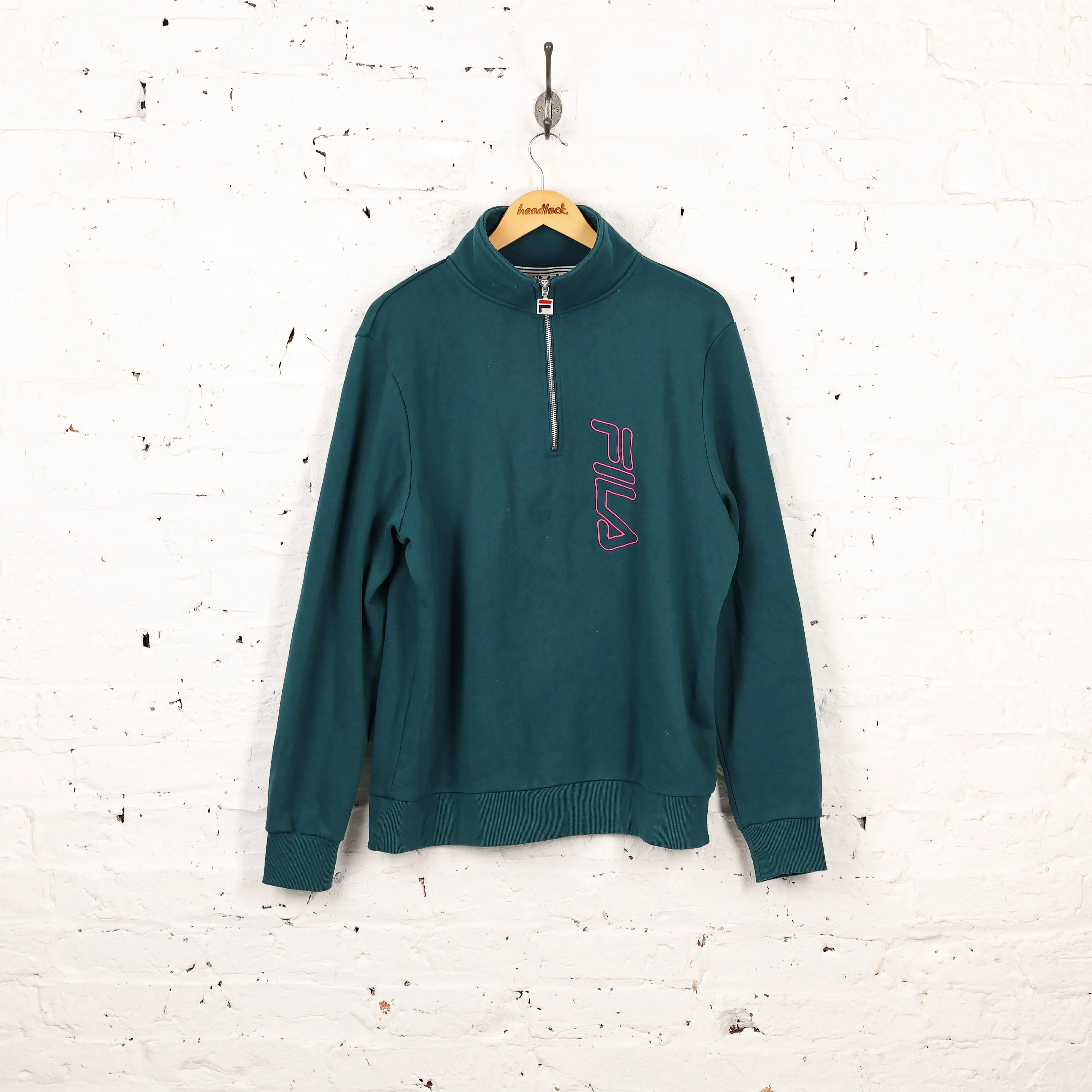 Women's Fila 1/4 Zip Sweatshirt - Green - Women's XL