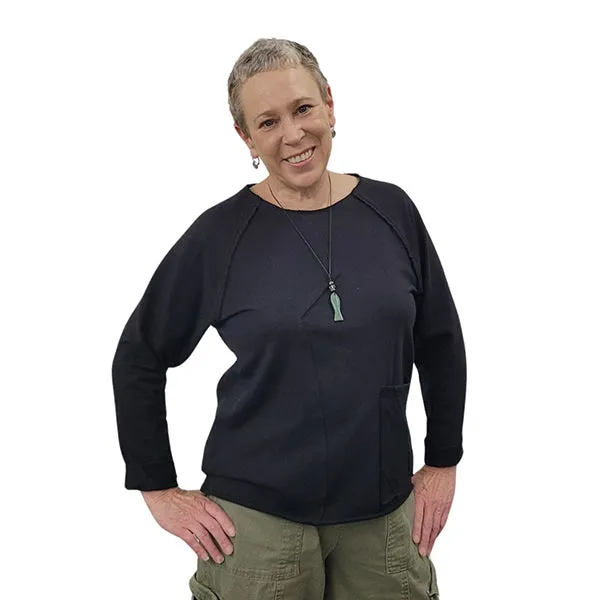 WOMEN'S SCRAP SWEATSHIRTS FRENCH TERRY BLACK