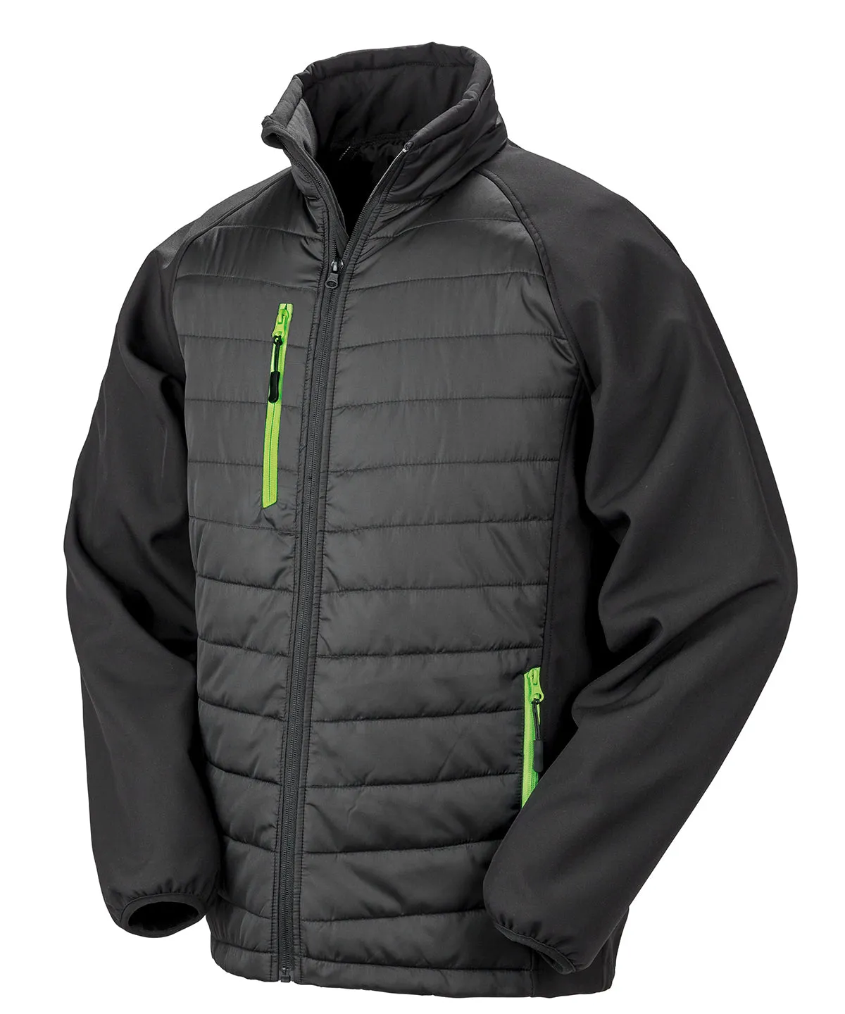 WORKWEAR SAMPLE SALE 2024 - R237X Result Unisex Softshell - Black/Lime - Size Medium