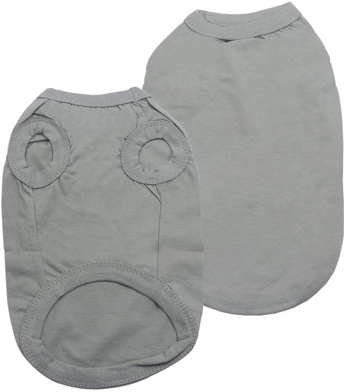 YAODHAOD Cotton Dog Clothes Solid Color Dog T-Shirts Clothes, Cotton Shirts Soft and Breathable, Dog Shirts Apparel Fit for Small Extra Small Medium Dog Cat 2pcs (M, Black Grey)