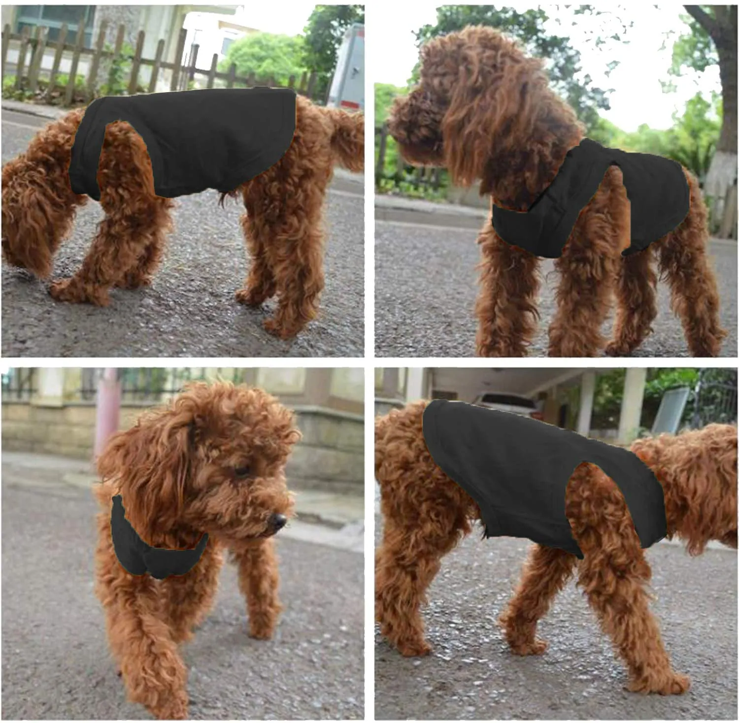 YAODHAOD Cotton Dog Clothes Solid Color Dog T-Shirts Clothes, Cotton Shirts Soft and Breathable, Dog Shirts Apparel Fit for Small Extra Small Medium Dog Cat 2pcs (M, Black Grey)