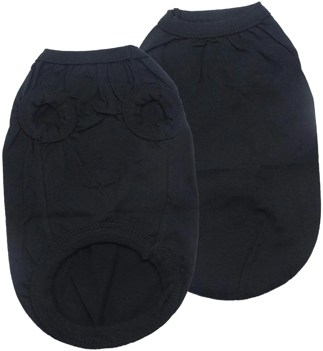 YAODHAOD Cotton Dog Clothes Solid Color Dog T-Shirts Clothes, Cotton Shirts Soft and Breathable, Dog Shirts Apparel Fit for Small Extra Small Medium Dog Cat 2pcs (M, Black Grey)